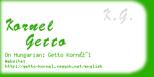 kornel getto business card